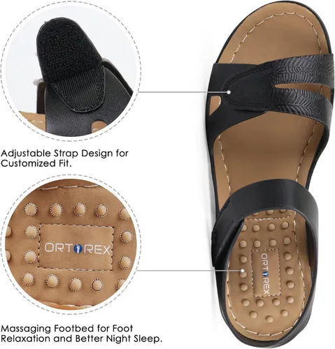 Vista 3 de Ortho+rest Sandalias ortopédicas cómodas para caminar con soporte de arco para mujer