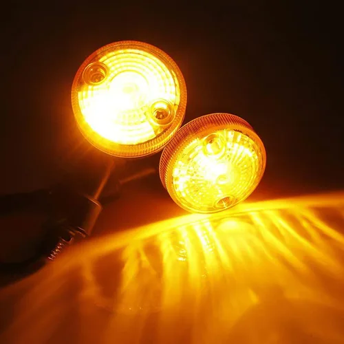 Vista 6 de Luces de señal de giro redondas para motocicleta, 4 bombillas LED de 12 V, lámpara indicadora de dirección intermitente, universal para Honda Shadow