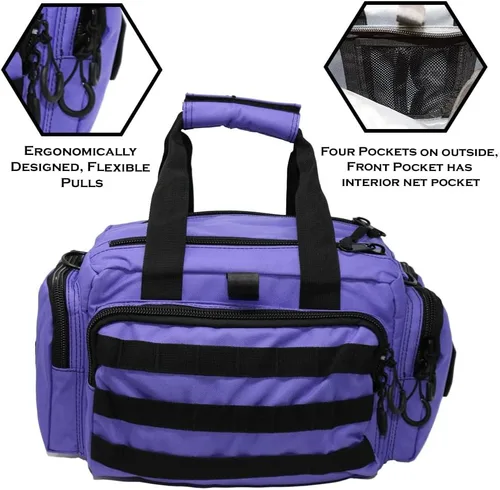 Vista 5 de Exos Tactical Range Bag - Medium Size Range Bag for Shooting - Gun Case for Handguns, Ammo Storage, Tactical Backpack, Molle Webbing, Free Subdued