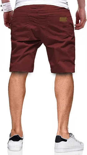 Vista 2 de Pantalones cortos de algodón para hombre, estilo casual, de ajuste clásico, con 4 bolsillos, para verano, playa