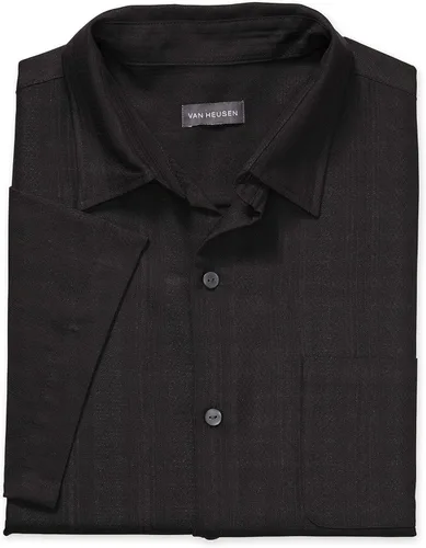 Vista 4 de Van Heusen Camisa de manga corta para hombre, con botones y rayas, de poliéster y rayón