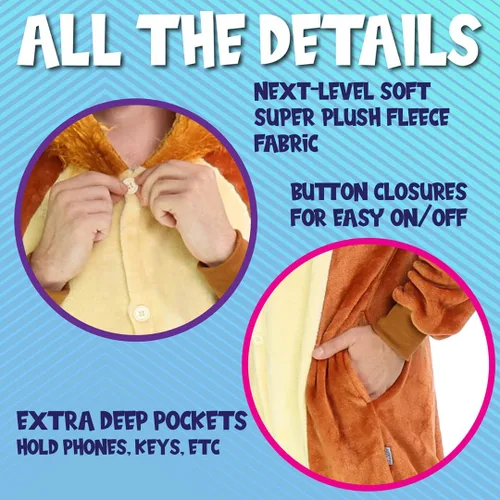 Vista 69 de Funziez! - Disfraz de Halloween para adultos, disfraz de animales y criaturas marinas, mameluco afelpado para cosplay, para mujeres y hombres