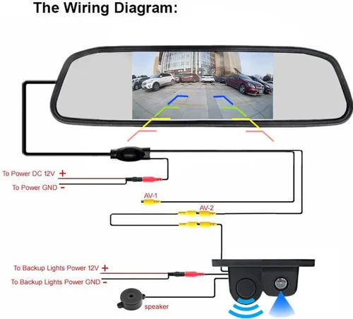 Vista 8 de PolarLander Cámara de visión trasera del coche 2 en 1 diseño de la cámara del sensor de aparcamiento Kit Auto Reversing Backup Radar