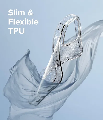 Vista 3 de Ringke Funda compatible con iPhone 13 Pro Max, TPU transparente y suave, a prueba de golpes, flexible, ligera, delgada, transparente con purpurina