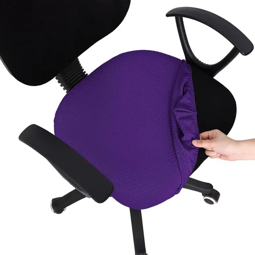 Vista 38 de Smiry Fundas de asiento de silla de computadora de oficina, de jacquard elástico, extraíbles, lavables, antipolvo, protectores de cojín para silla