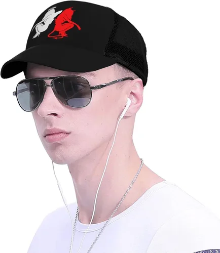 Vista 5 de Devil Gemini Angel Demon Men's and Women's Mesh Hat Baseball Hat Sandwich Hat All Seasons Baseball Cap