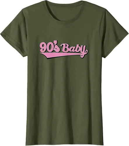 Vista 28 de 90s Baby Nostalgia Camiseta retro rosa con diseño estético, Blanco