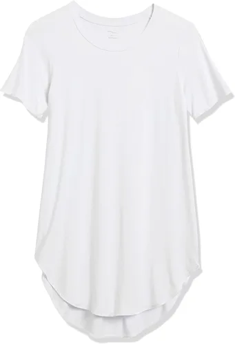 Vista 6 de Daily Ritual - Blusón de manga corta estilo túnica cuello redondo abierto ajuste estándar para mujer