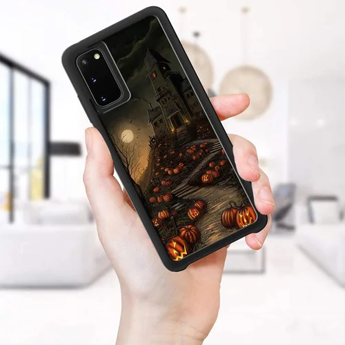 Vista 2 de Funda para Samsung Galaxy S20 5G - Funda de teléfono con patrón de casa embrujada de Halloween - Funda de TPU con protección de absorción de impactos