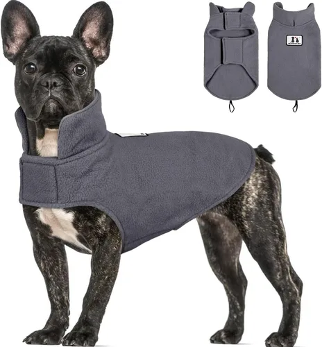 Vista 9 de DENTRUN - Abrigo de forro polar para perros en invierno resistente al viento chaqueta reflectante para mascota chaleco para perro para razas