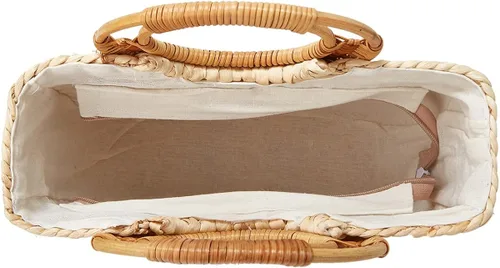 Vista 6 de Bolso de mano para mujer y niña, bolso de mano de paja tejido de moda, bolso de hombro, bolso de playa, bolso de luna, bolso de cubo de verano 2023