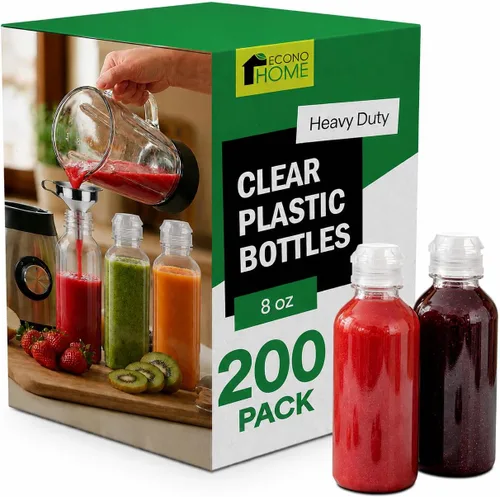 Vista 11 de EconoHome Paquete de 50 botellas cuadradas de jugo de 16 onzas, sin BPA