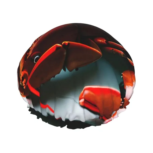 Vista 22 de Gorro de ducha reutilizable con estampado de mansiones embrujadas negras para mujer, doble capa impermeable, gorro de baño de secado rápido