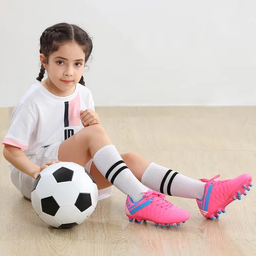 Vista 2 de brooman Zapatos deportivos de fútbol para niños y niñas, zapatos de fútbol para exteriores