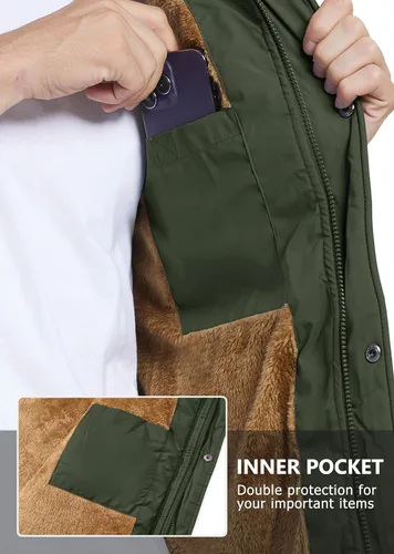 Vista 5 de MAGCOMSEN Chaleco de invierno para hombre, ropa de abrigo con forro polar, chaleco cálido sin mangas