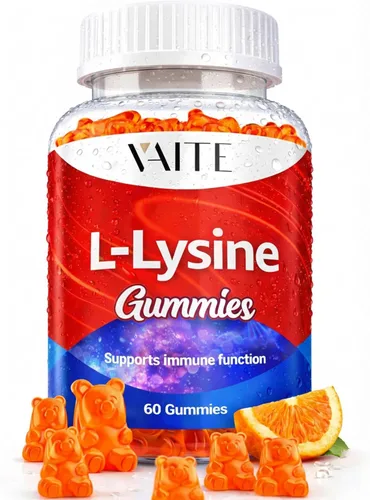 Vista 8 de Gomitas L-Lisina de 1000 mg – Apoya la piel, los labios, veganas, sin gluten, 60 lisina masticables para adultos, vitaminas de los tejidos