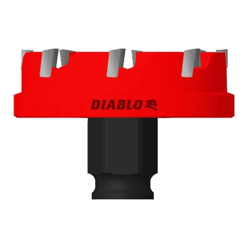 Vista 3 de Diablo Cortador de agujeros de dientes de carburo Demon de acero con sistema de mandril de bloqueo a presión, ideal para perforar agujeros precisos