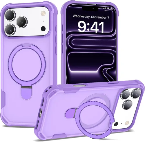 Vista 33 de Funda compatible con iPhone 12 y 12 Pro de 6.1 pulgadas con soporte de anillo magnético [protección militar contra caídas] [compatible con MagSafe]