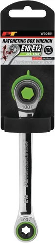 Vista 2 de Performance Tool W30451 - Llave abatible - 100 dientes de engranaje, acero al cromo vanadio, tamaños de estrella E10 y E12