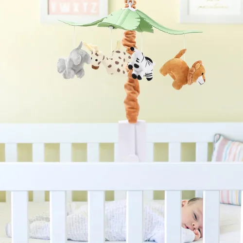 Vista 2 de CLYMENE Safari Animals Baby Musical Cuna Móvil para Bebés Niños y Niñas