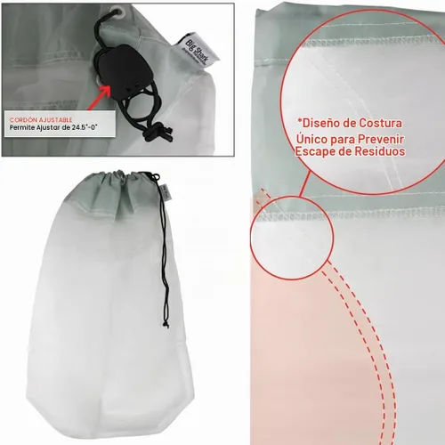 Vista 4 de Bolsa de nailon de repuesto para limpieza de desechos de piscina, 15 x 24.5 pulgadas, limpiador de piscinas de hojas de 100 micrones, bolsa de malla
