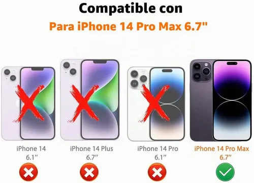 Vista 2 de Fundas de cuero tipo cartera para teléfono compatibles con iPhone 14 Pro Max con tarjetero para hombres de 6.7 pulgadas, contraportada desmontable 2