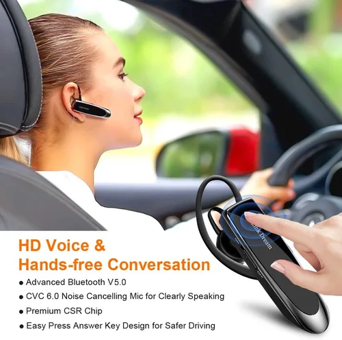 Vista 2 de Link Dream Auricular Bluetooth para teléfono celular, manos libres, auriculares inalámbricos con cancelación de ruido, micrófono 24 horas hablando