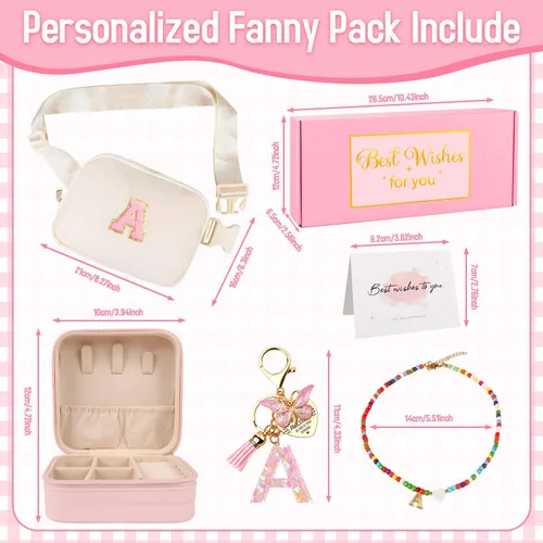 Vista 7 de Riñonera personalizada para niñas, Blanco Rosa, Small