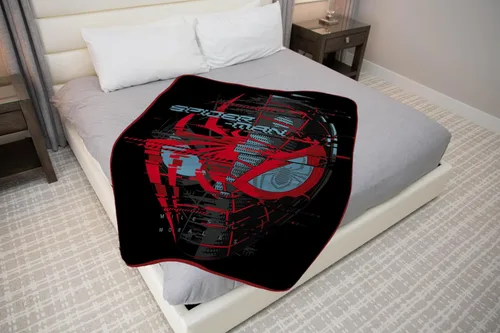 Vista 3 de Jay Franco Marvel Miles Morales Gamerverse Be Greater - Manta para niños, mide 46 x 60 pulgadas, ropa de cama para niños, forro polar súper suave