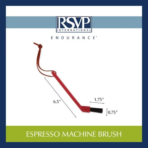 Vista 7 de RSVP Herramienta de limpieza internacional de café expreso, cepillo para máquina, rojo