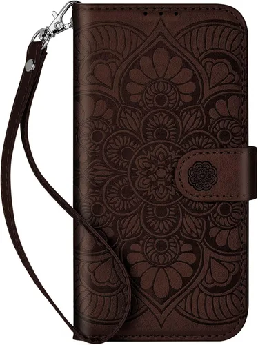 Vista 13 de Funda tipo cartera para iPhone 15, [bloqueo RFID] 3 tarjeteros con ranura para tarjeta de crédito, funda protectora magnética de cuero para iPhone