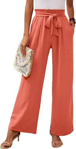 Vista 33 de Heymoments Wide Leg Pant for Women High Waist Trouser A01-negro