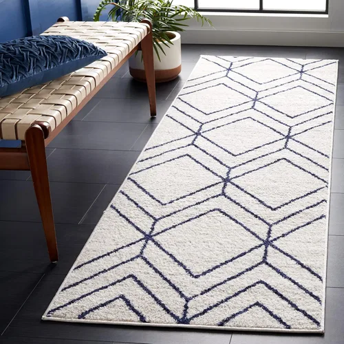 Vista 10 de SAFAVIEH Adirondack Collection - Alfombra decorativa, 2 x 3 pies, color negro y marfil, diseño geométrico moderno, no desprende pelusa y de fácil