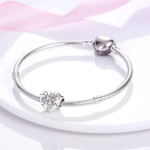 Vista 5 de TINSLO Mother's Day Charm Suitable For Pandora Charm Bracelet Women 925 Sterling Silver Love Beads Charm Beads Mom Girls Pendant For Bracelets