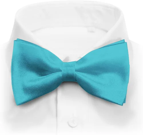 Vista 14 de Pajarita de esmoquin formal de satén preatada clásica para hombre, longitud ajustable, gran variedad de colores disponibles Negro