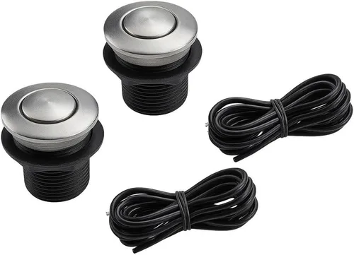 Vista 6 de Garbage Disposal Air Switch Kit Brushed Stainless Steel Push Button for Sink for top Mount With 1.5m Hose Compatible for Waste King ISE for ge Food