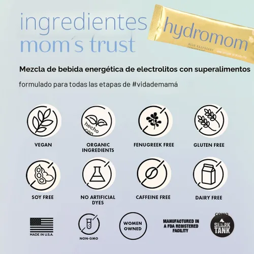 Vista 9 de Boobie Hydromom Mezcla de bebida de superalimento con electrolitos, Limonada de frambuesa azul Refrescante impulso de energía e hidratación
