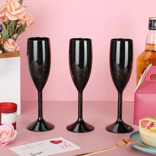 Vista 8 de Domensi 40 copas de champán a granel de 6 onzas, copas de vino de acrílico de Navidad, copas de vino para tostar, copas de champán de plástico