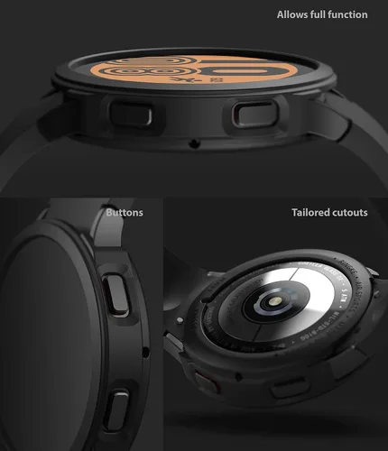 Vista 5 de Ringke Air Sports - Funda compatible con Samsung Galaxy Watch 4 de 1.732 pulgadas, delgada, suave, flexible, resistente, marco de bisel elevado