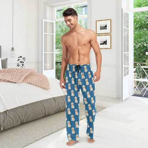 Vista 6 de Ollabaky Pantalones de pijama para hombre, pantalones de descanso con bolsillos, Multi