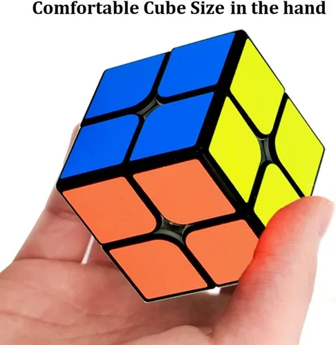 Vista 5 de Cubo de velocidad 2x2, rompecabezas clásicos de cubo 2x2 de juguete (negro)