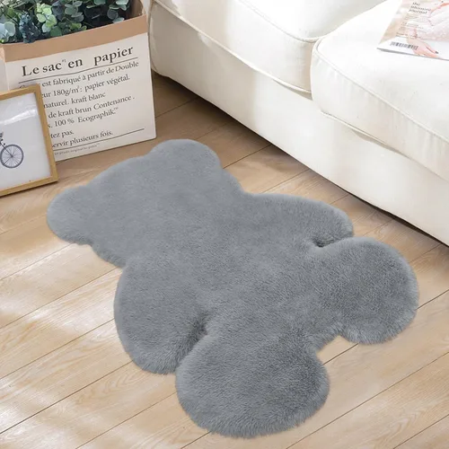 Vista 20 de Alfombra de pelo de oveja sintética de 2 pies, suave y esponjosa, bonita alfombra de felpa para guardería, habitación de niños y niñas, decoración