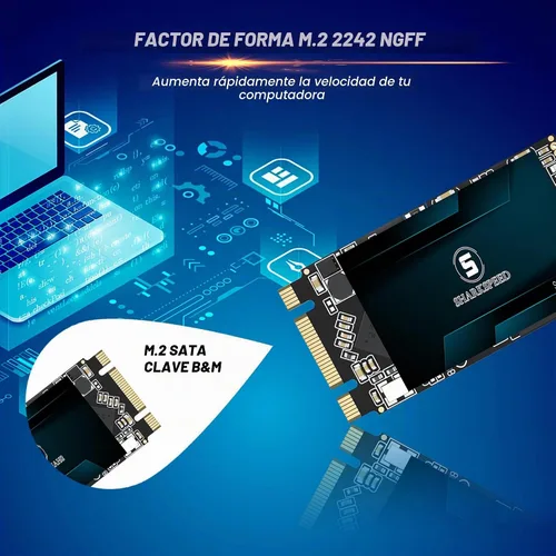 Vista 7 de SSD 64GB M.2 2242 NGFF 1.654 in SATA 3 Unidad interna de estado sólido para computadora portátil de escritorio (M.2 2242, 64GB)