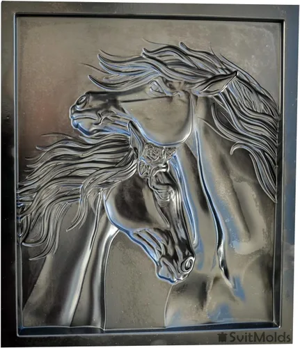 Vista 5 de SvitMolds Molde DIY Panno Panel Bas-Relief Bonito Caballo Cabeza de Corazón Placa de Hormigón Moldes Decoración Pared D82