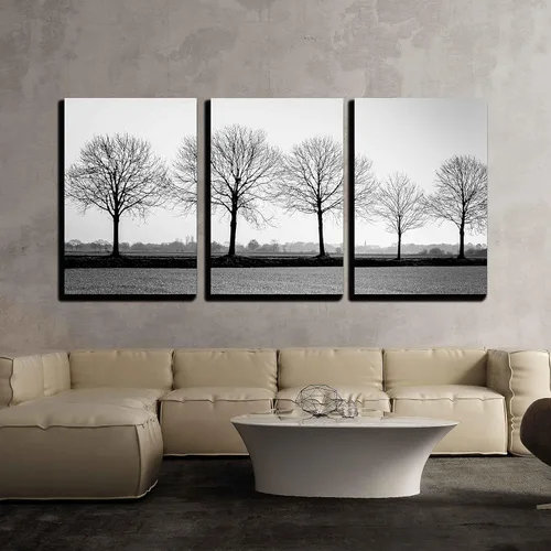 Vista 15 de wall26 - Arte de pared en lienzo de 3 piezas - Vista de la isla de Poros, Grecia y barco en blanco y negro - Arte moderno para el hogar estirado