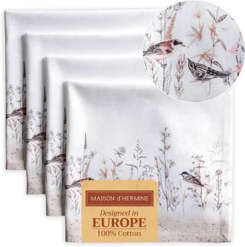 Vista 13 de Maison d' Hermine Juego de 4 servilletas de tela 100% algodón, suaves y duraderas, servilletas cuadradas reutilizables para uso diario, lavables