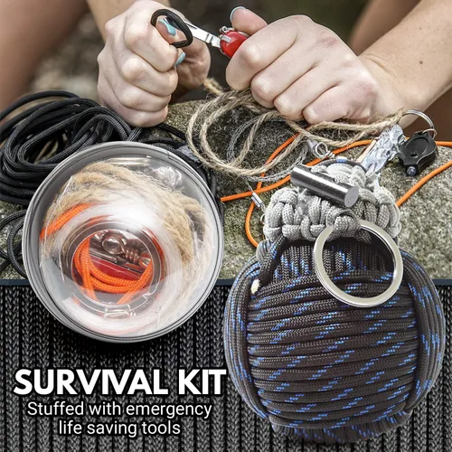 Vista 4 de Holtzman's Survival Kit Paracord Granada El kit de emergencia de herramientas #1 BEST 48