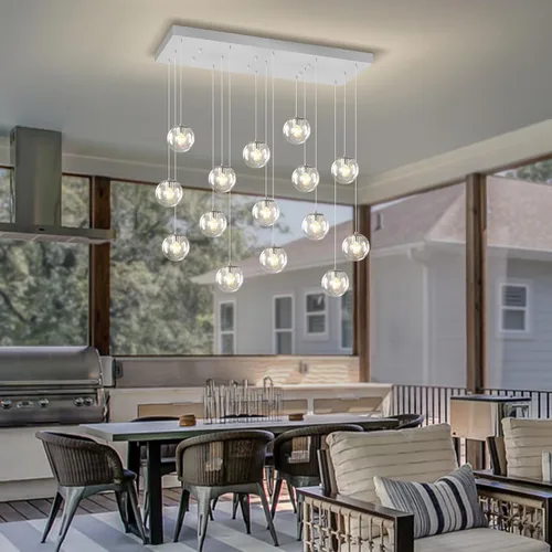 Vista 55 de ykolupty Lámpara colgante negra de 1 luz moderna de globo de vidrio gris ahumado, luces colgantes para isla de cocina, luces colgantes ajustables