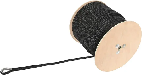 Vista 3 de [Usado] NovelBee - Línea de anclaje de nailon con dedal (1/2 pulgada x 600 pies) (negro) 1/2 Inch Anchor Rope 600 Feet,Black Boat Anchor
