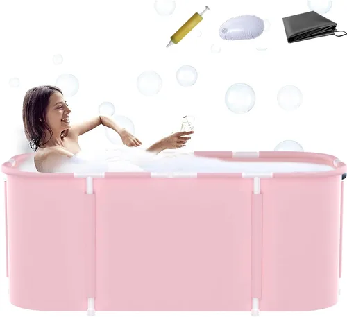 Vista 10 de Bañera portátil para cabina de ducha, bañera plegable grande de 45.3 pulgadas para adultos, bañera de SPA japonesa plegable para baño familiar